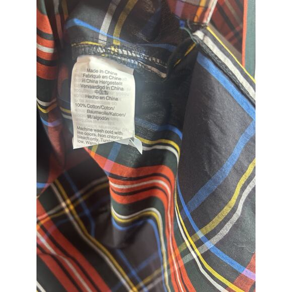 J. Crew Funnelneck Shirt in Stewart Tartan with Jeweled Buttons Women’s Size 4 - Picture 5 of 6